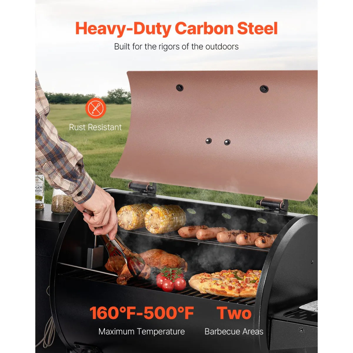 456 Sq.In. Wood Pellet Grill & Smoker – Electric Outdoor BBQ