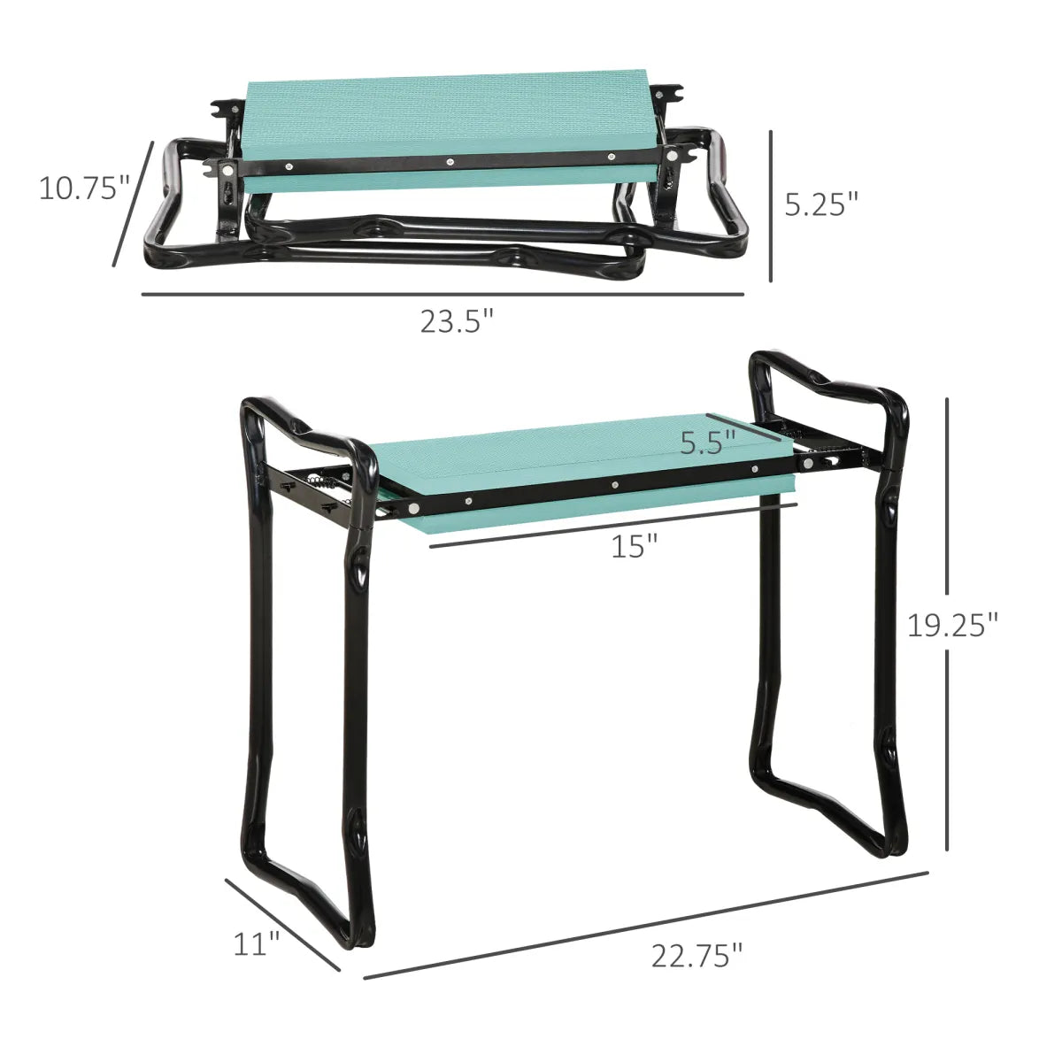 Padded Garden Kneeler and Seat Bench, Green