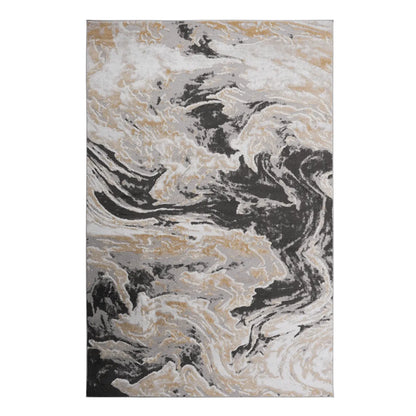 Abstract Runner Rug, Grey