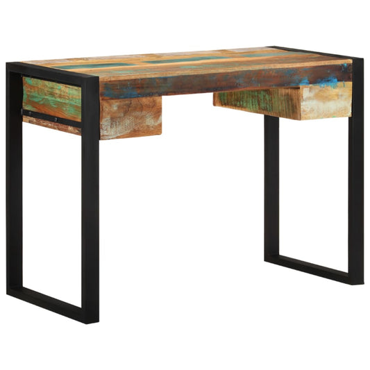 Reclaimed wood desk with steel frame