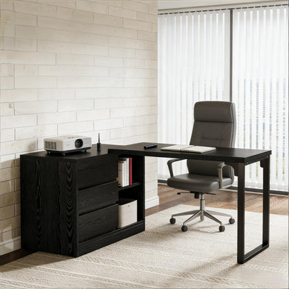Reversible L-shaped corner desk