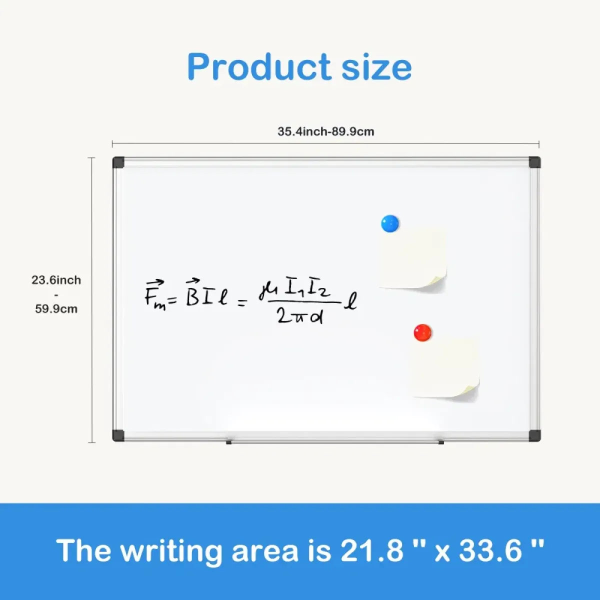 Magnetic Dry Erase Board with Aluminum Frame – Wall Whiteboard for Home and Office