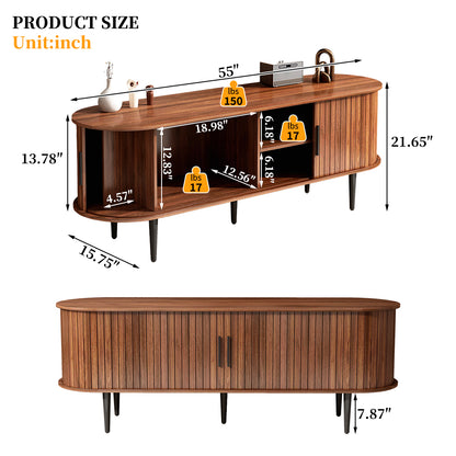 47 inch sliding door TV console, walnut