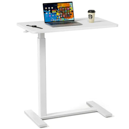 Rolling Height-Adjustable Mobile Laptop Desk, Brown