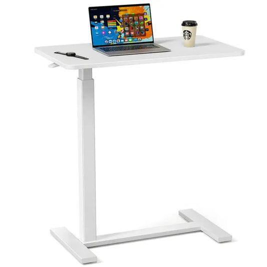Rolling Height-Adjustable Mobile Laptop Desk, Brown