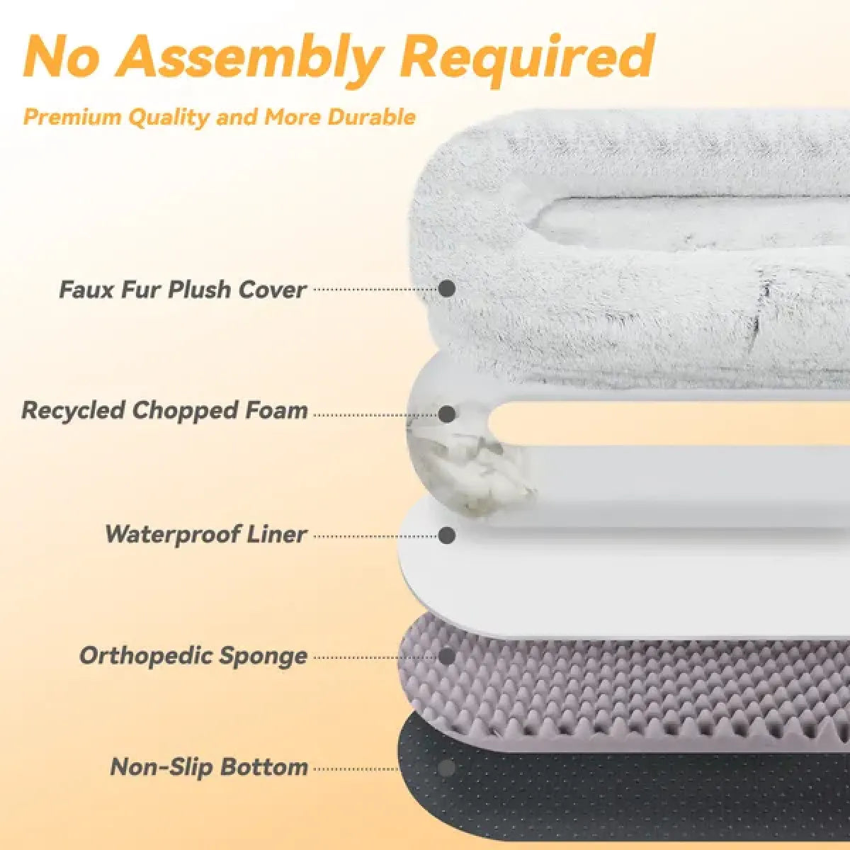 Large Human Dog Bed – Washable Faux Fur Nap Bed for You and Your Pet