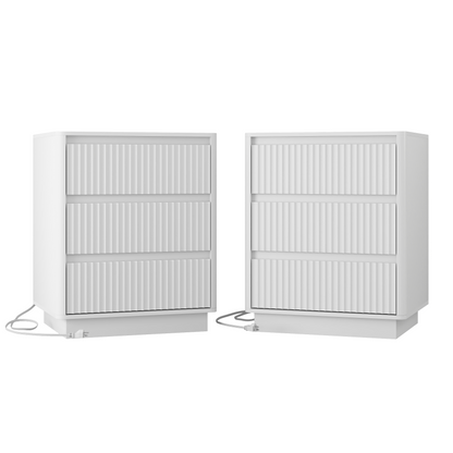 Set of 2 End Tables with USB-C Charging, White – alternate view 4