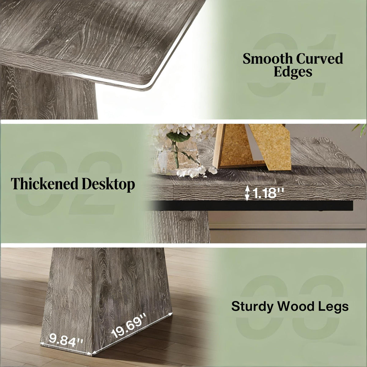 Executive desk workstation, grey