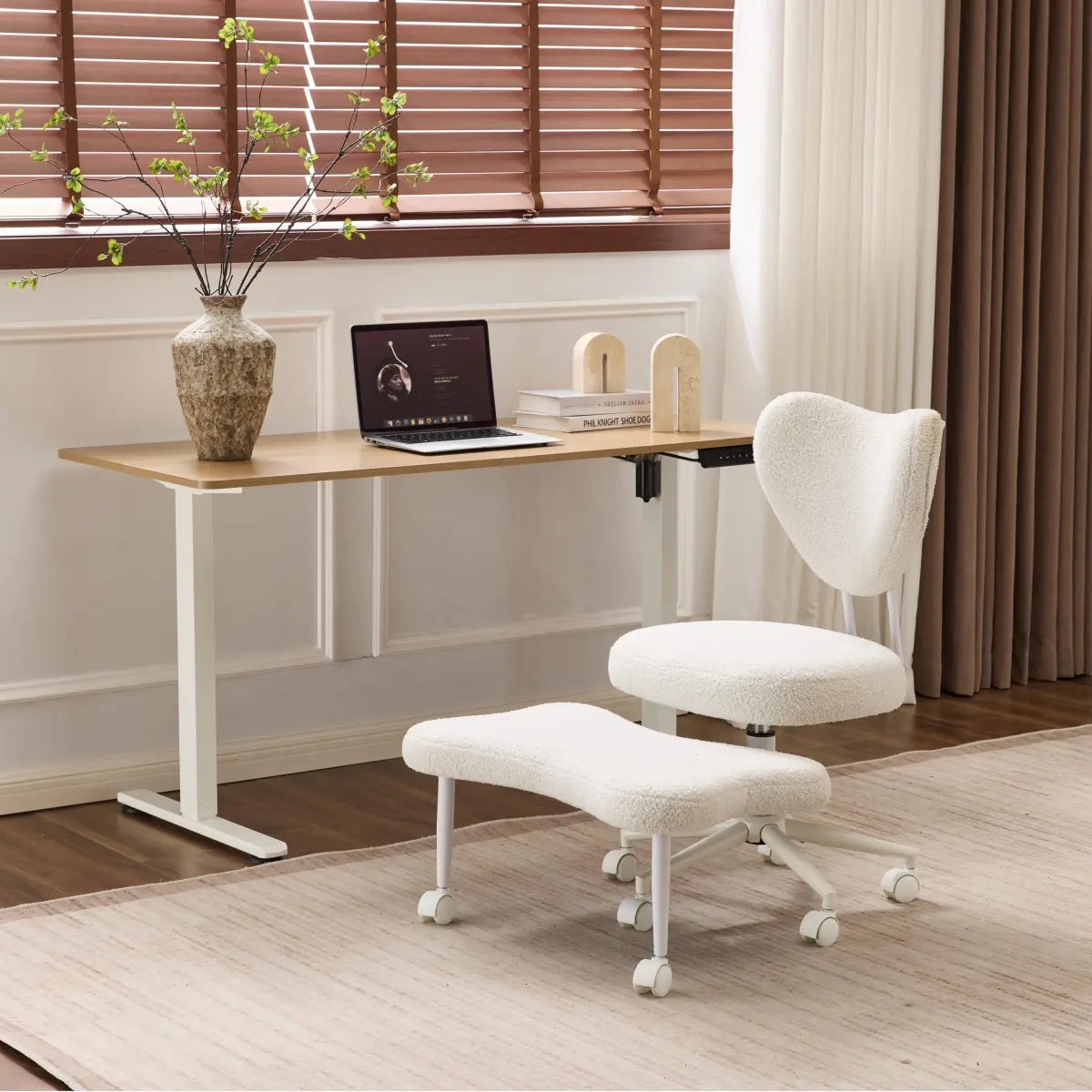 Ergonomic Cross-Legged Meditation Chair, Beige