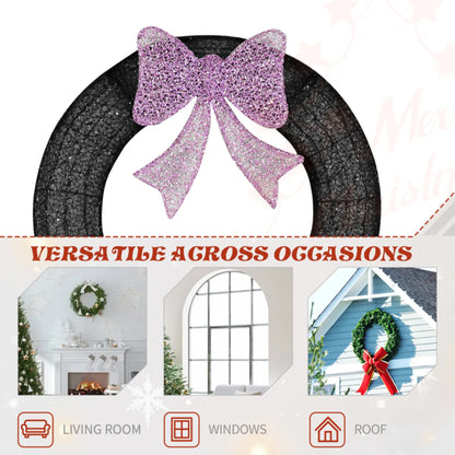 36 In Pre-Lit Outdoor Christmas Wreath with Lights
