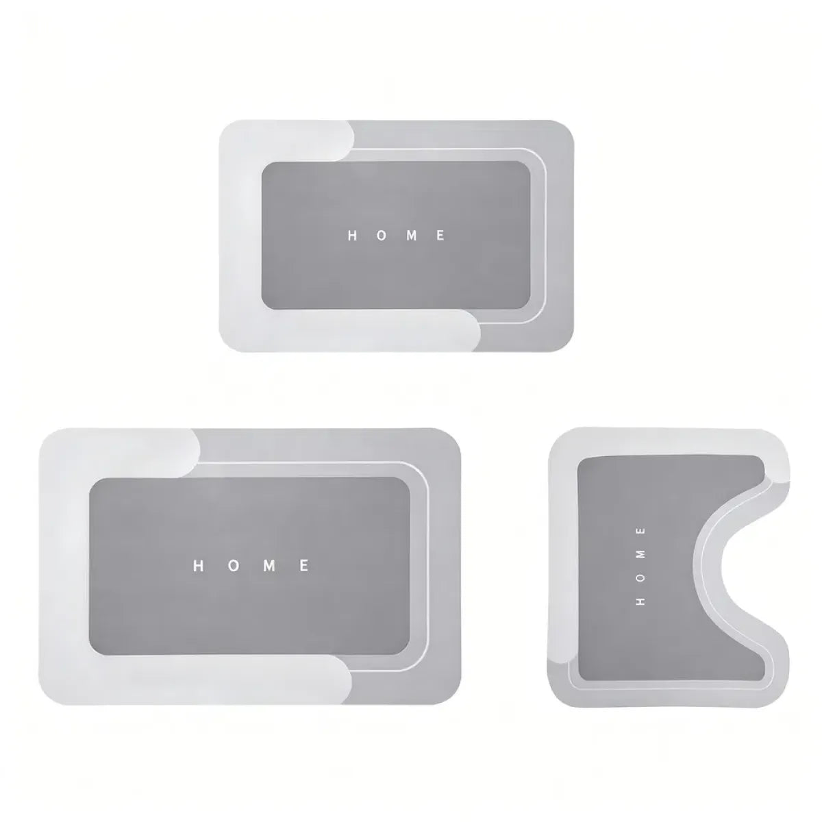 3-Piece Absorbent Bath Mat Set – Quick-Dry Non-Slip Bathroom Rugs