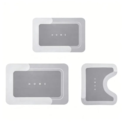 3-Piece Absorbent Bath Mat Set – Quick-Dry Non-Slip Bathroom Rugs