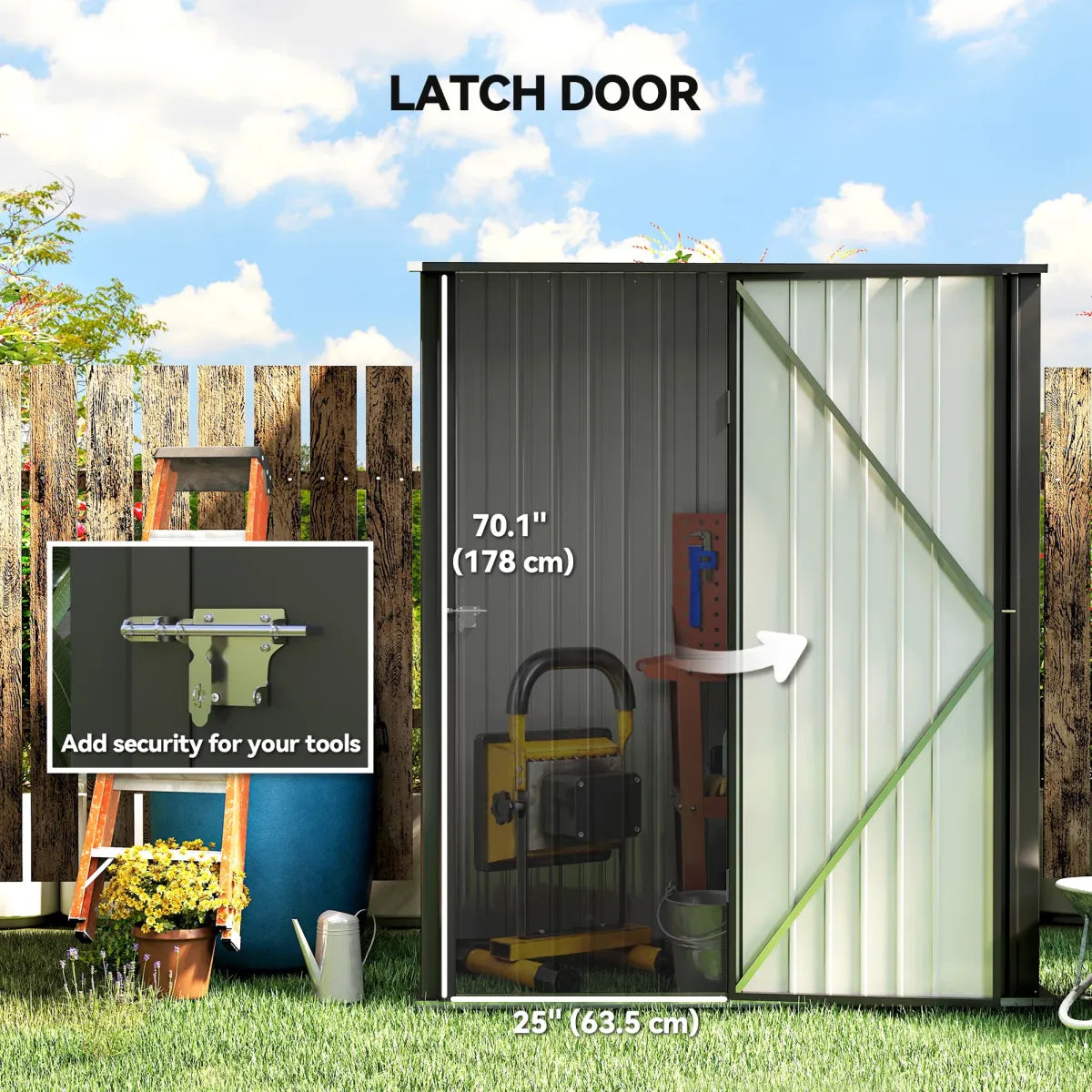 5x3 ft Steel Outdoor Storage Shed, Black