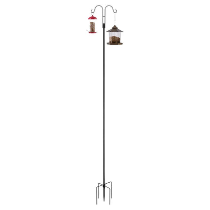 Double Shepherd's Hook Bird Feeder Pole, 92", 8-Pack, Black