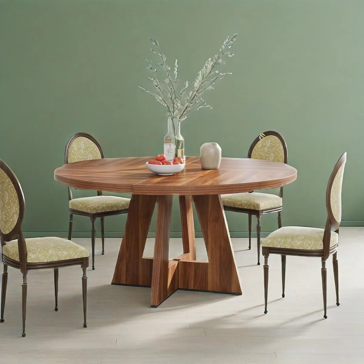 Round Wooden Dining Table, Modern Kitchen Dinner Table