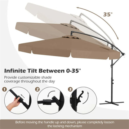 10ft Cantilever Patio Umbrella, Taupe
