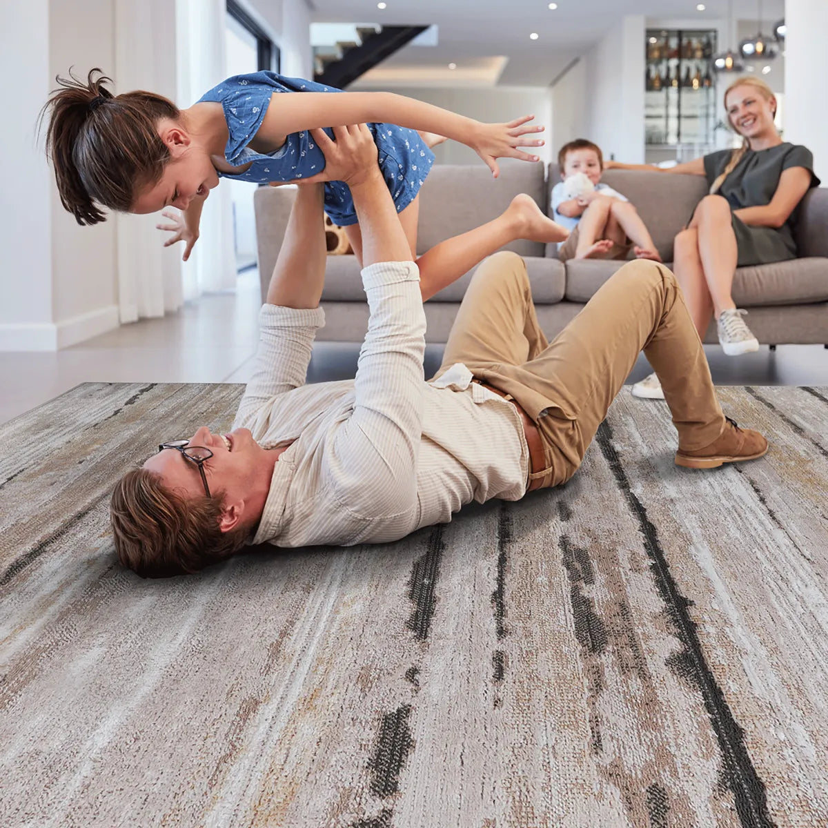 Striped Runner Rug, Brown