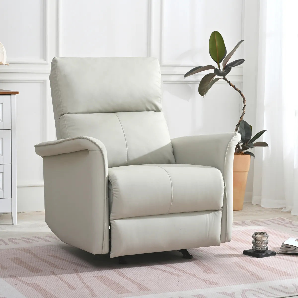 Leather Manual Rocker Recliner Chair – view 5