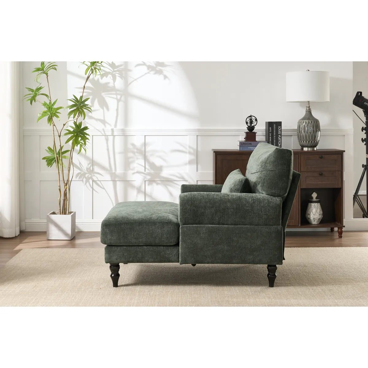 Modern Upholstered Chaise Lounge Chair – view 3