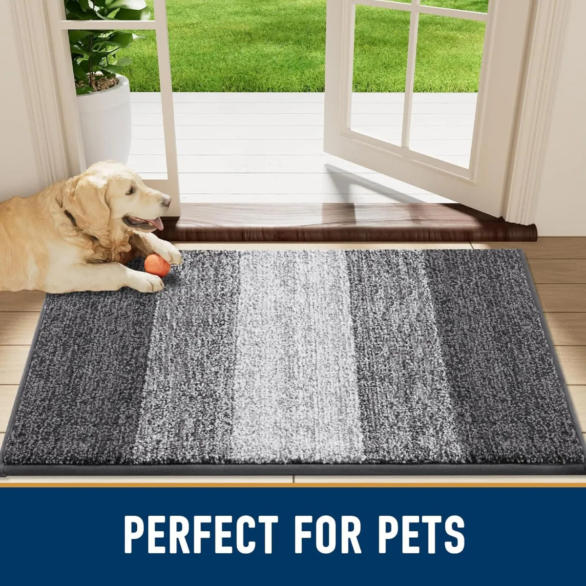 Absorbent Dog Door Mat – Non-Slip Muddy Paws Entryway Mat