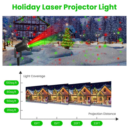Outdoor Laser Projector Light, Red and Green Christmas Projection