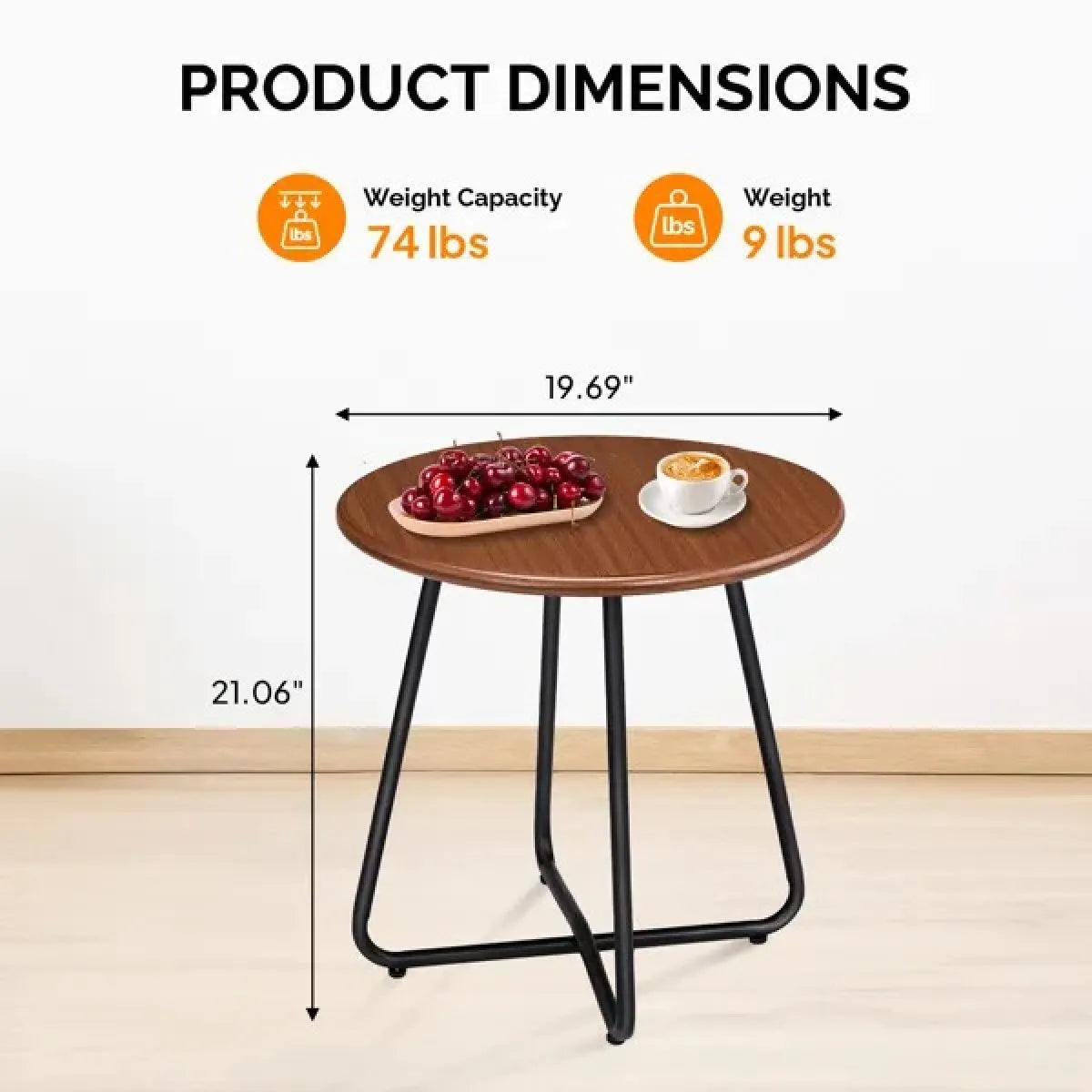 Weather-Resistant Outdoor Side Table – Patio Table with Wood-Look Top