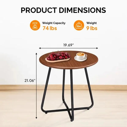 Weather-Resistant Outdoor Side Table – Patio Table with Wood-Look Top