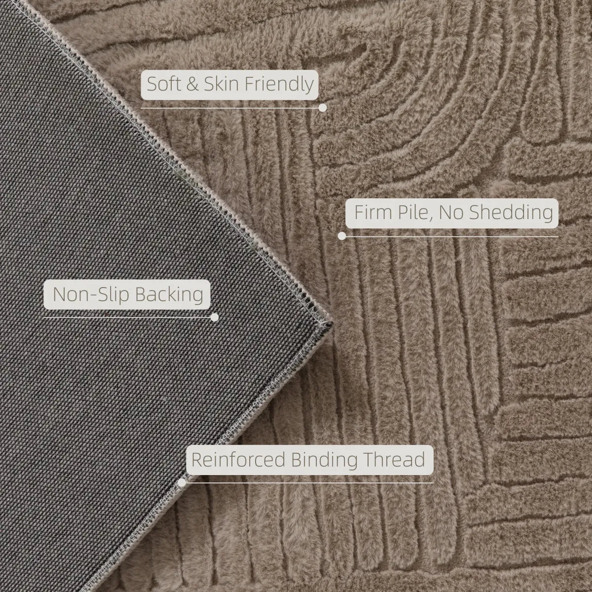 Faux Fur Area Rug – Soft Plush Shag Rug for Living Room and Bedroom