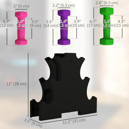 Dumbbell Set with Rack – 2, 3 & 5 lb Neoprene Hand Weights for Home Gym