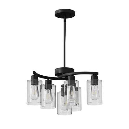 6-Light Modern Farmhouse Black Chandelier – Dining Room and Entryway Lighting