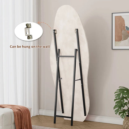 Full-Length Floor Mirror with Flannel-Wrapped Frame – Leaning Wall Mirror
