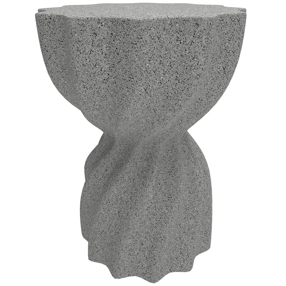 Spiral Flower-Top Garden Stool Side Table, Grey