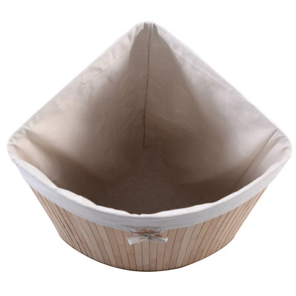 Corner Bamboo Laundry Hamper, Natural – Space-Saving Clothes Basket