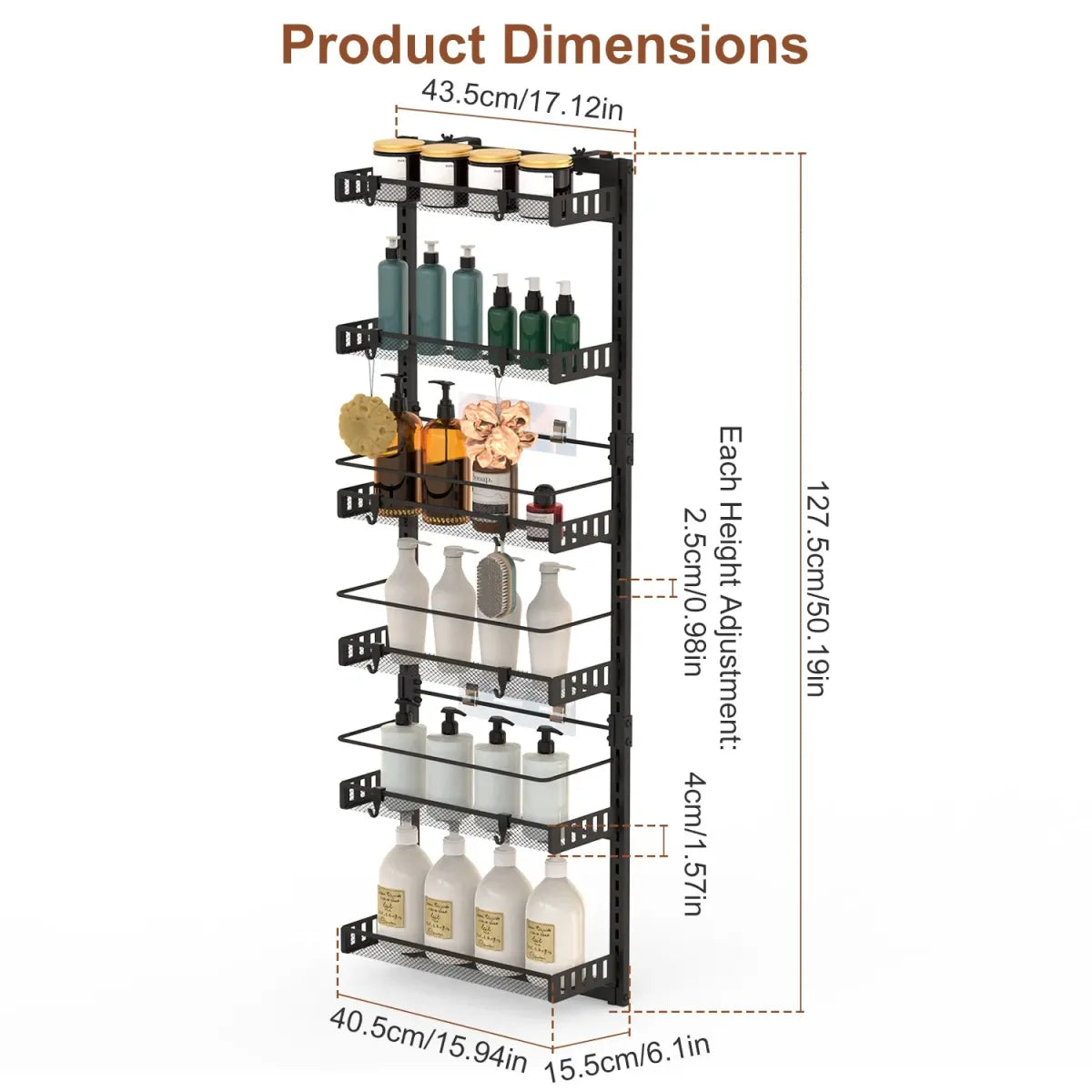 6-Tier Over-the-Door Pantry Organizer – Hanging Kitchen and Bathroom Storage Rack