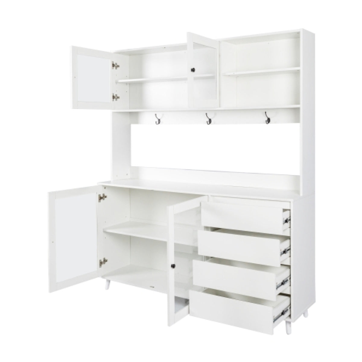 63 Inch Large Kitchen Hutch Cabinet detail