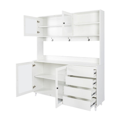 63 Inch Large Kitchen Hutch Cabinet detail