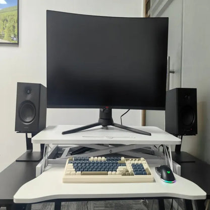 32" Height-Adjustable Standing Desk Converter, White