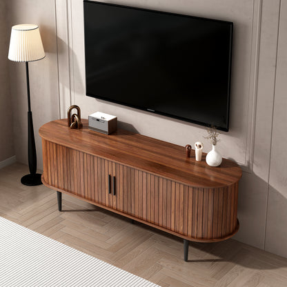 47 inch sliding door TV console, walnut
