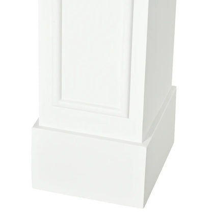Modern Fireplace Surround Mantel with Decorative Pattern, White