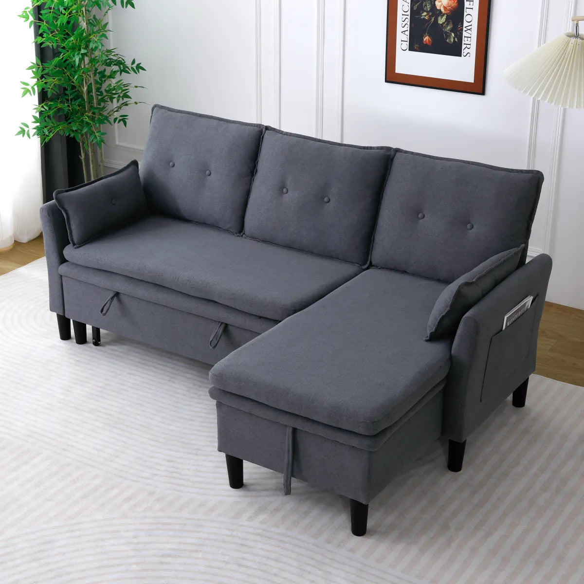 L-Shaped Reversible Chaise Sectional Sofa with Storage – view 2