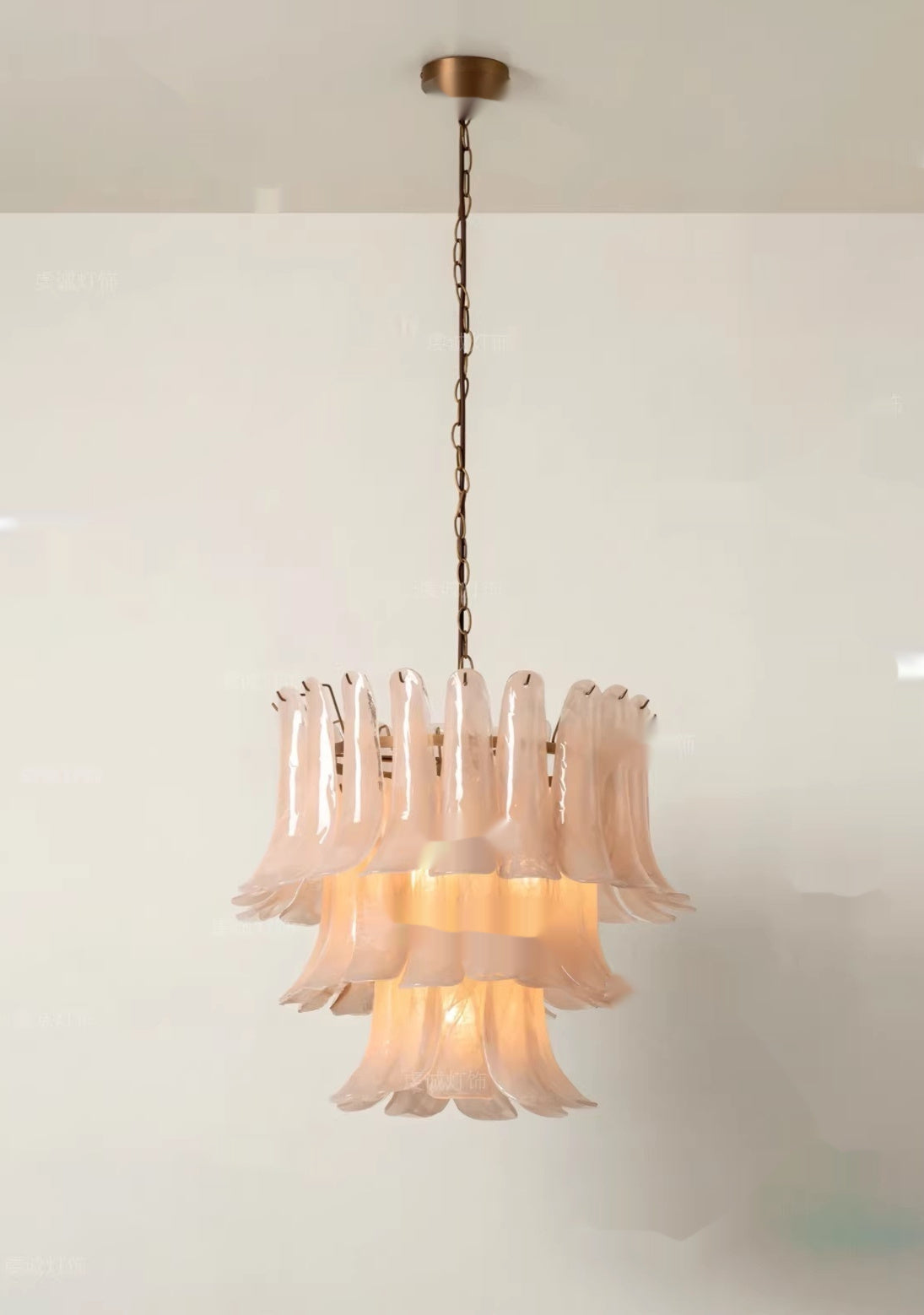 Murano-style glass horseshoe chandelier
