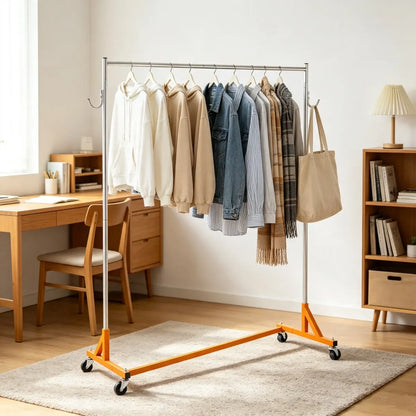 Z-Base Industrial Garment Rack – Heavy Duty Freestanding Clothes Rack