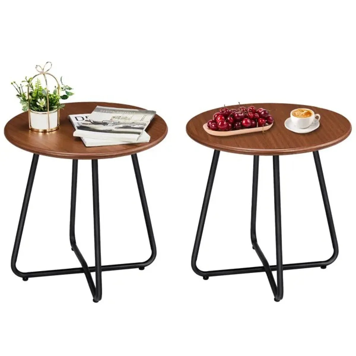 Weather-Resistant Outdoor Side Table – Patio Table with Wood-Look Top