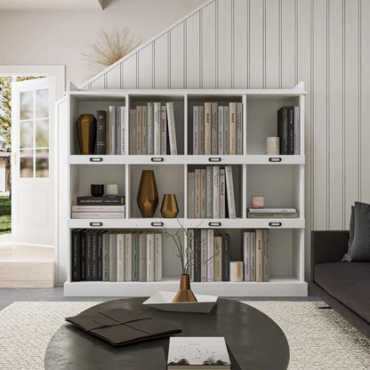 10-Shelf Bookcase, White