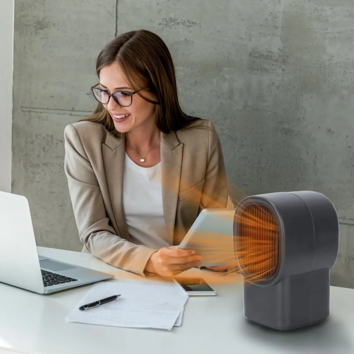 500W Portable Desktop Space Heater – Quiet Personal Fan Heater