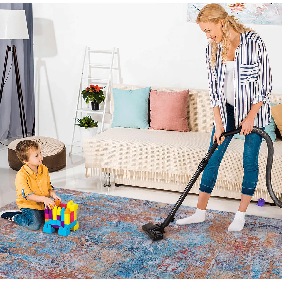 Washable Area Rug, Multi Pattern