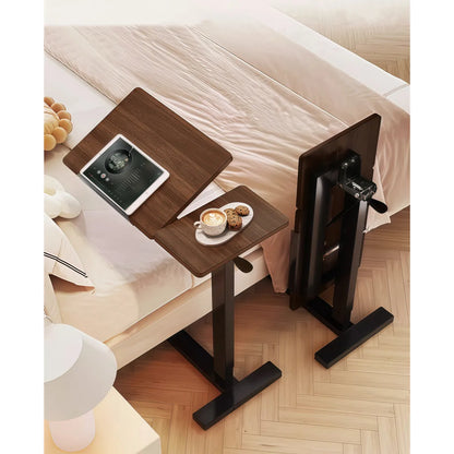 Overbed Rolling Laptop Desk – Tilting Adjustable Height Table
