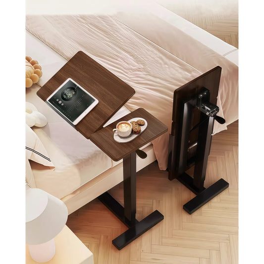 Overbed Rolling Laptop Desk – Tilting Adjustable Height Table