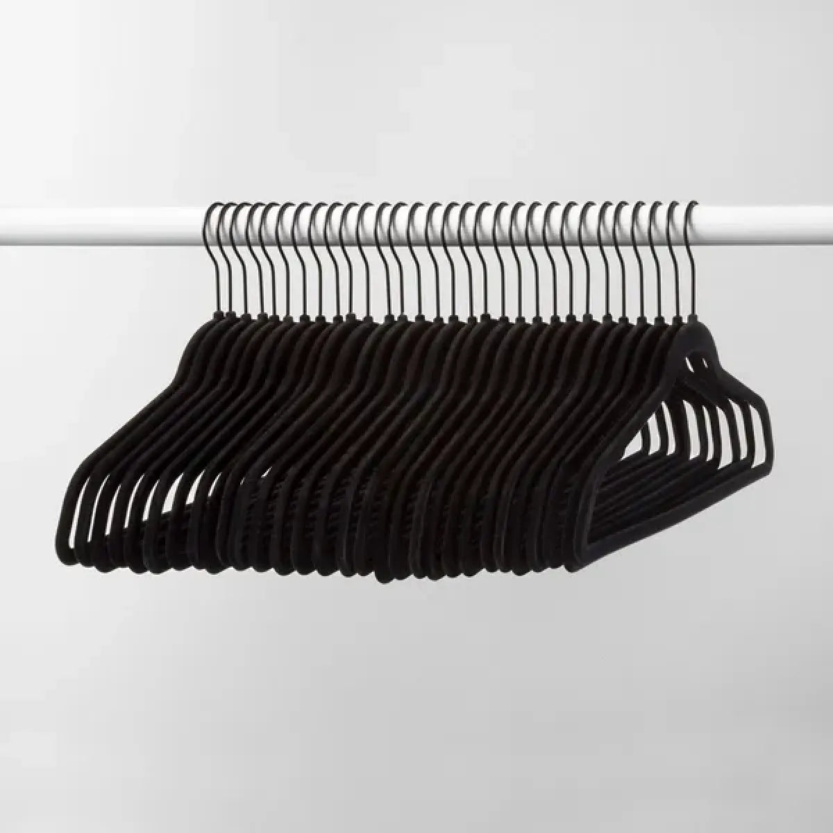 30-Pack Velvet Clothes Hangers – Black Flocked Non-Slip Suit Hangers