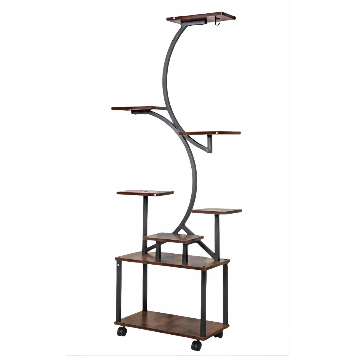 Plant Stand with Grow Lights – 8-Tiered Indoor Plant Shelf, 61" Tall, S-Shaped Metal Rack – view 4